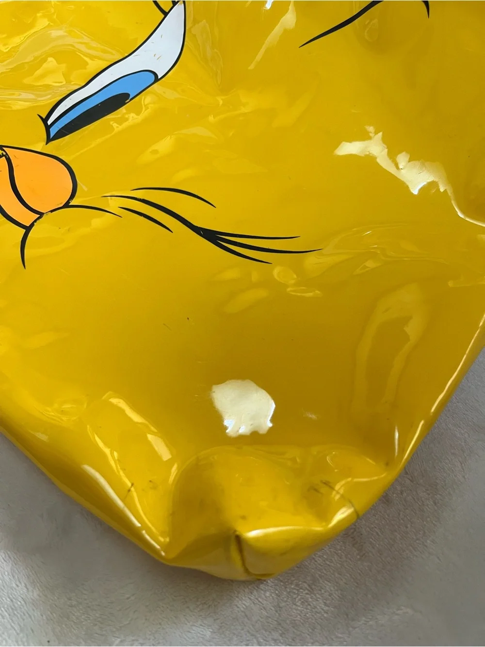 Vintage 1997 Looney Tunes Tweedy Bird Piolin Yellow Vinyl Tote Bag | *see pics*